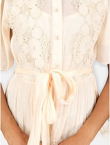Vestido com gola de camisa