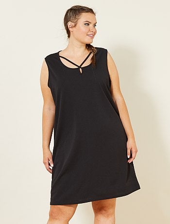 Vestido com gola de laços - Kiabi