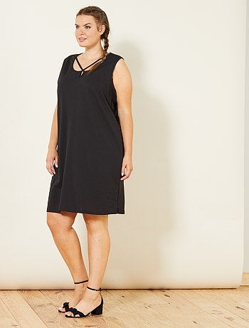 Vestido com gola de laços - Kiabi