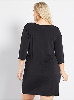 Vestido com gola drapeada - Kiabi