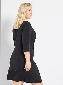 Vestido com gola drapeada - Kiabi