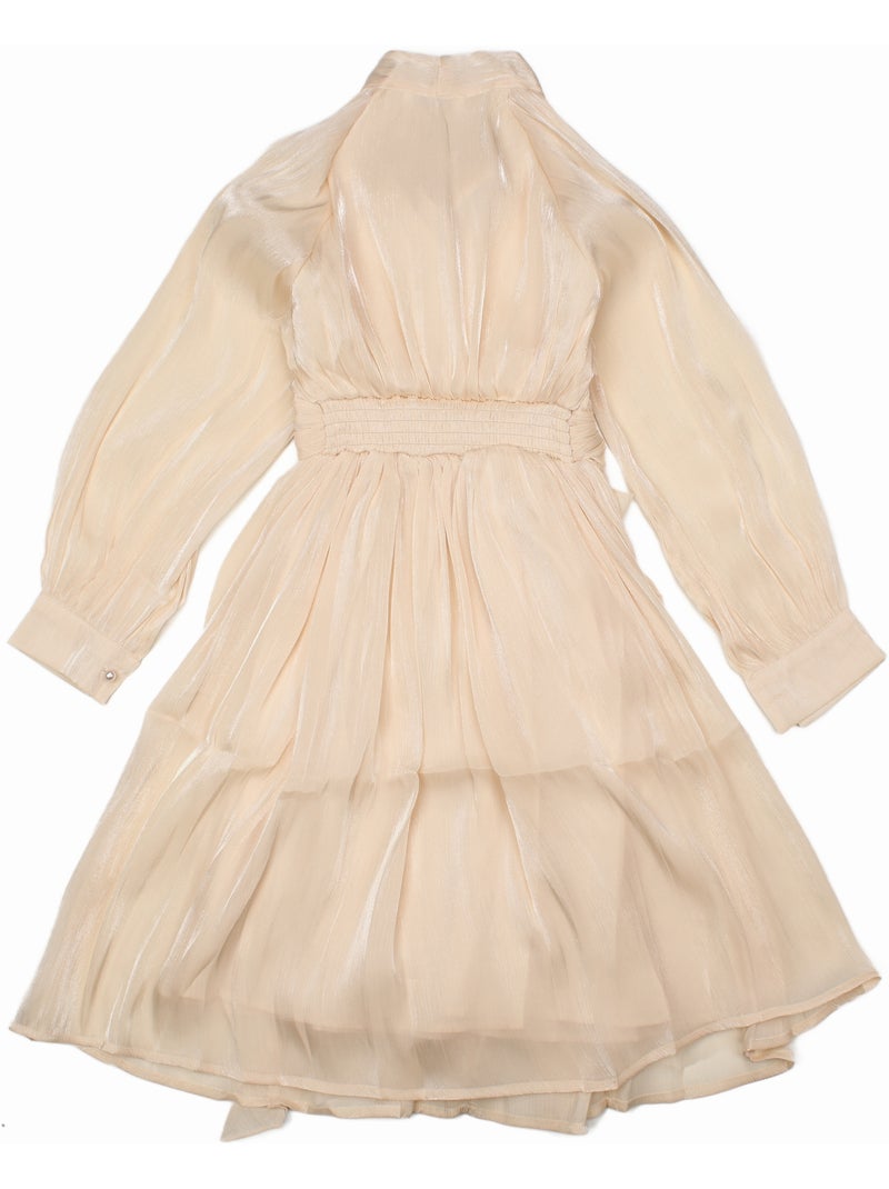 Vestido com laços - Kids Star Bege - Kiabi