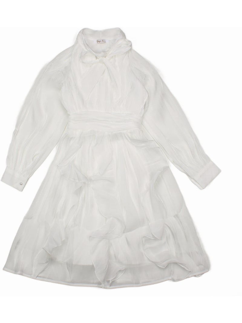 Vestido com laços - Kids Star Branco - Kiabi