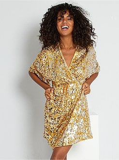 Vestido com lantejoulas - Kiabi