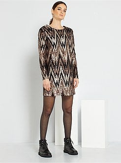 Vestido com lantejoulas - Kiabi