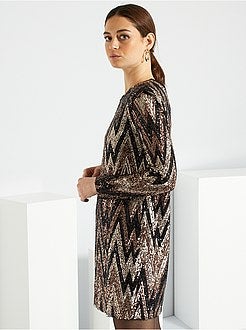 Vestido com lantejoulas - Kiabi