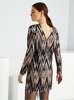 Vestido com lantejoulas - Kiabi