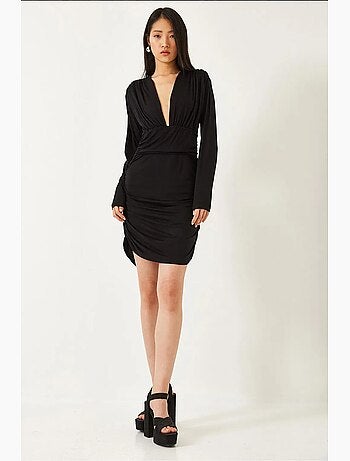 Vestido com laterais franzidas lucci