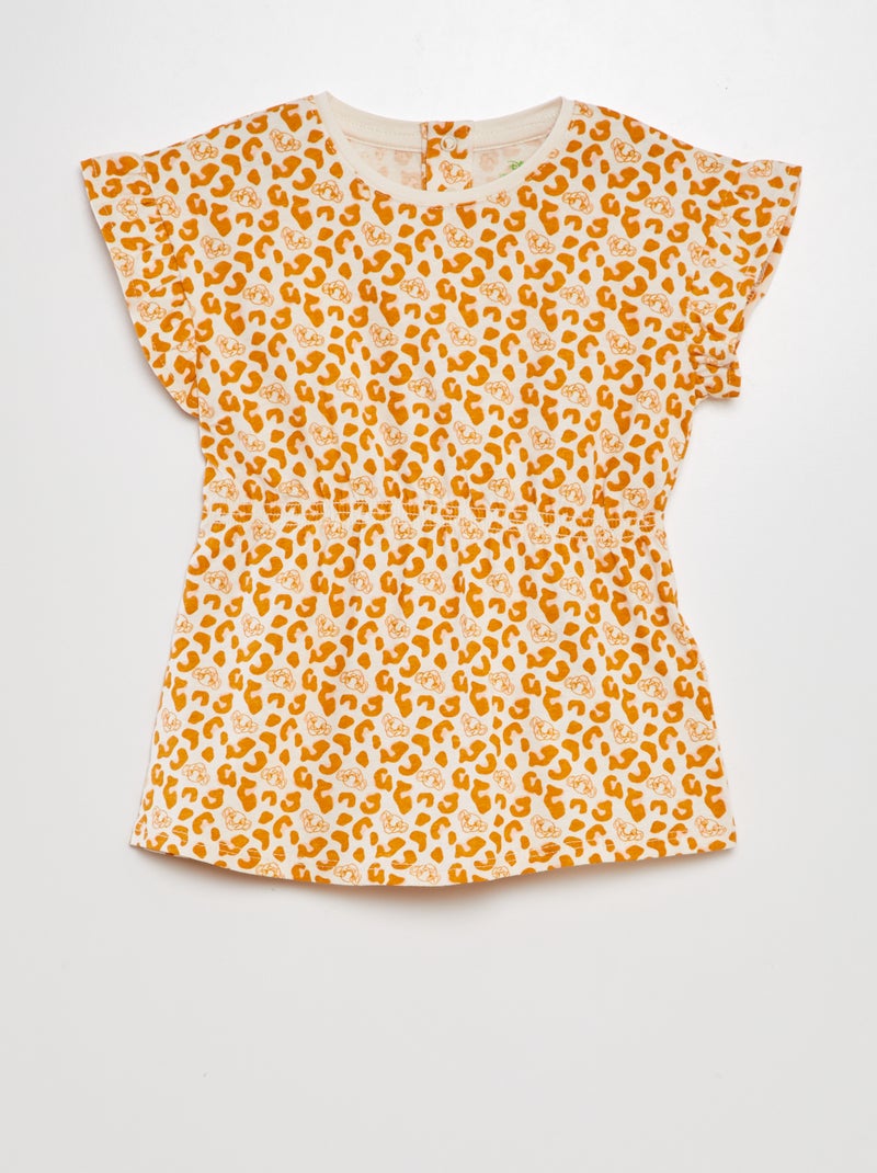 Vestido com mangas com folhos 'Disney Baby' BRANCO - Kiabi