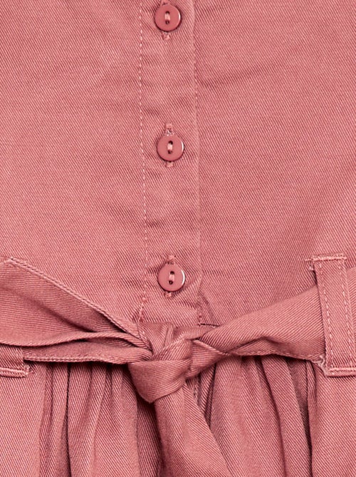Vestido com mangas curtas e cinto para atar - Kiabi