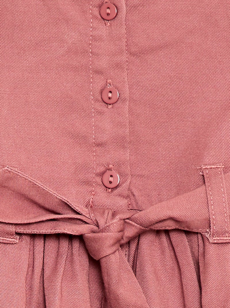 Vestido com mangas curtas e cinto para atar Rosa - Kiabi