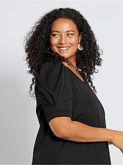 Vestido com mangas em balão - Kiabi