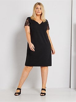 Vestido com mangas em renda - Kiabi