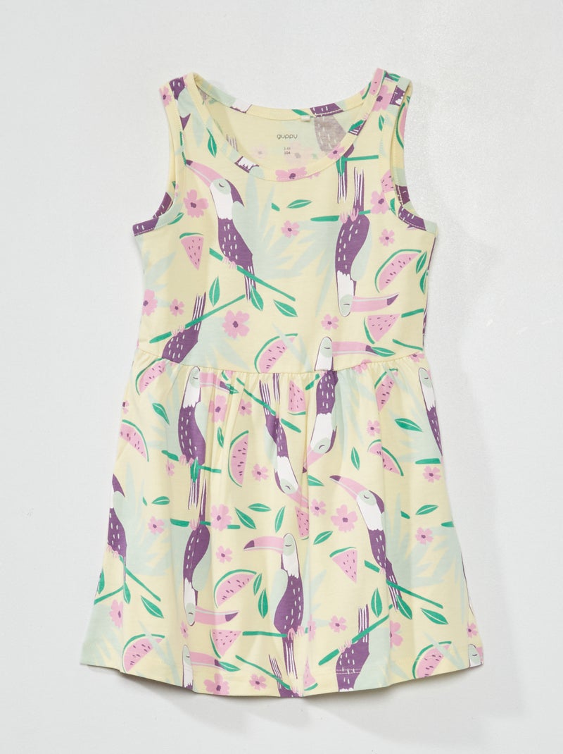 Vestido com motivo AMARELO - Kiabi