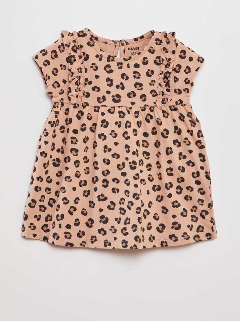 Vestido com motivo BEGE - Kiabi
