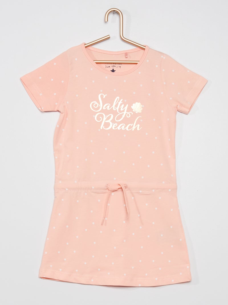 Vestido com motivo 'pintas' Rosa - Kiabi