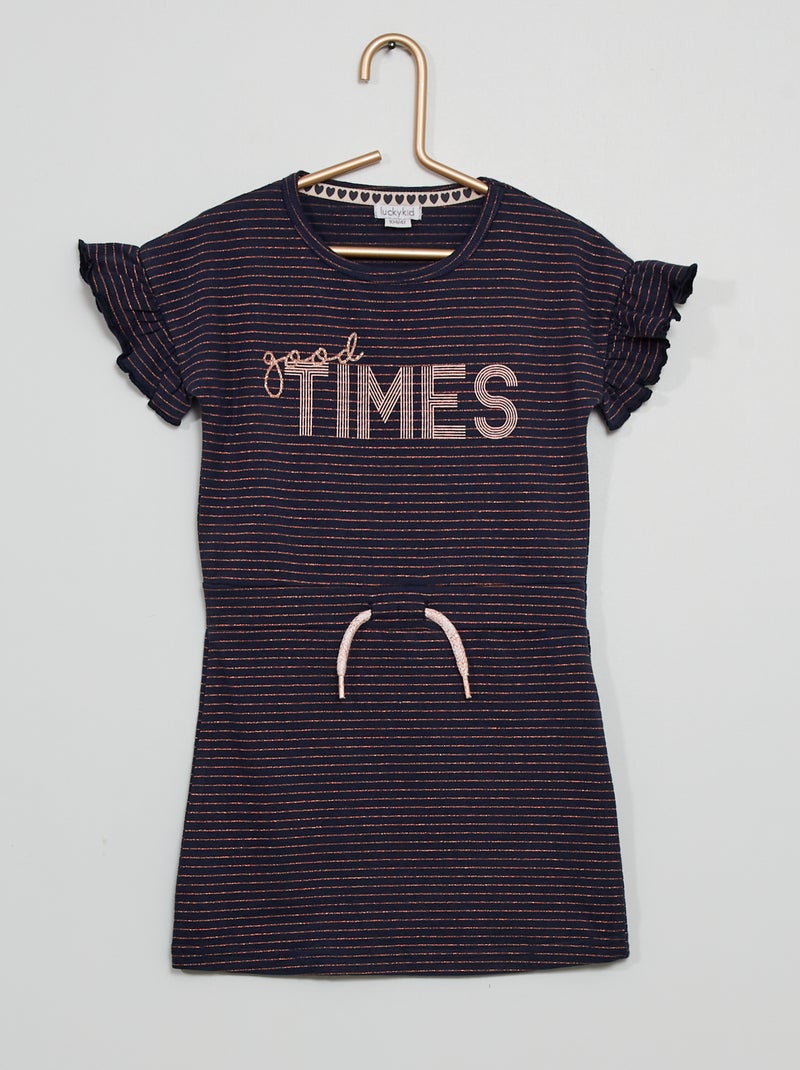 Vestido com motivo 'riscas' BEGE - Kiabi