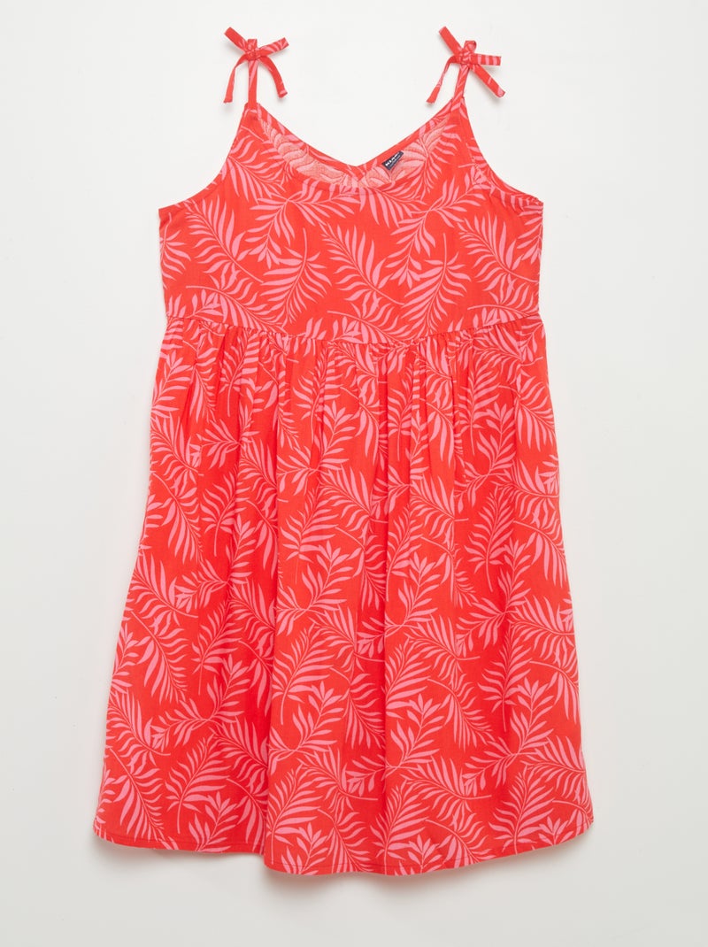 Vestido com motivo VERMELHO - Kiabi
