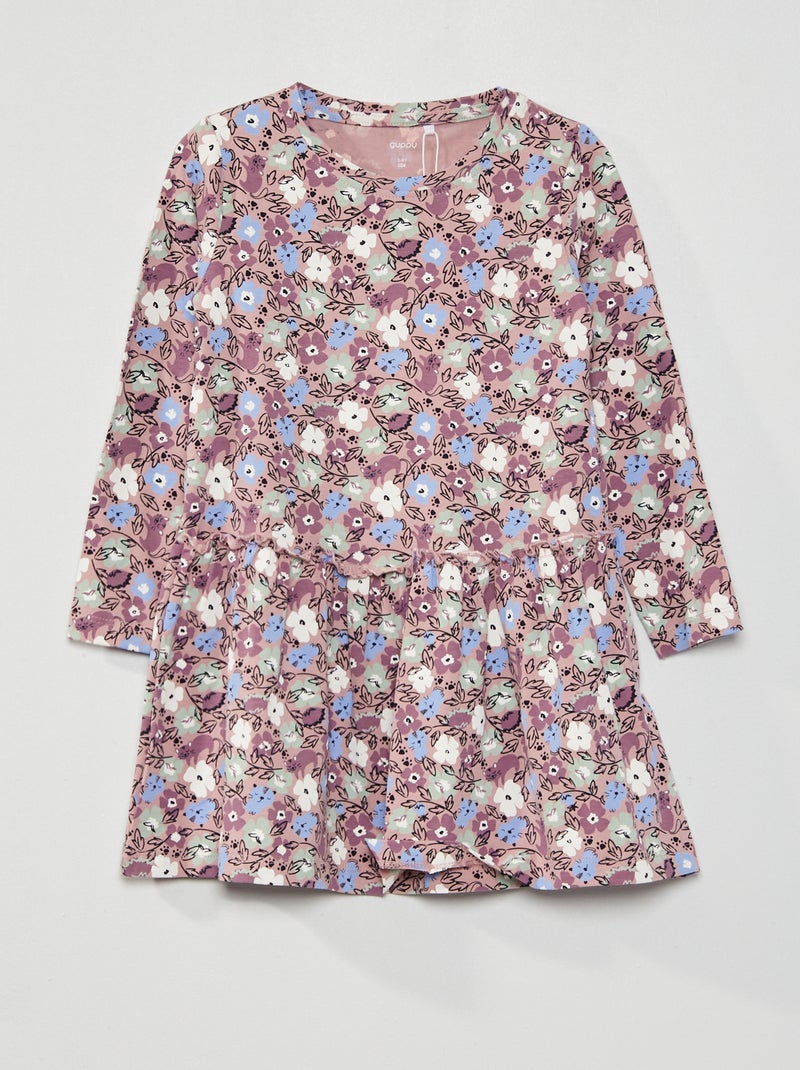 Vestido com o estampado de fantasia Rosa - Kiabi