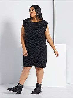 Vestido com ombreiras e brilhantes - Kiabi