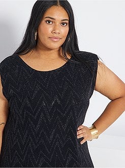 Vestido com ombreiras e brilhantes - Kiabi