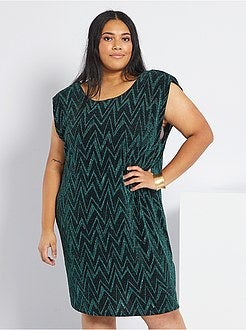 Vestido com ombreiras e brilhantes - Kiabi