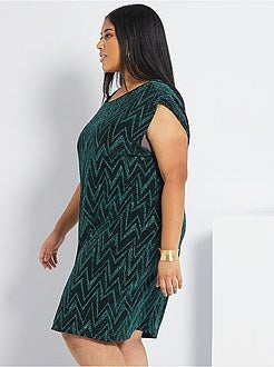 Vestido com ombreiras e brilhantes - Kiabi