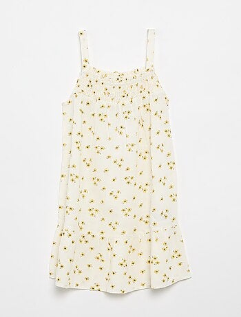 Vestido com padrão all-over e alças finas