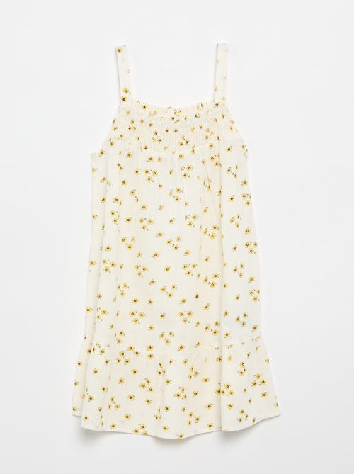Vestido com padrão all-over e alças finas - Kiabi
