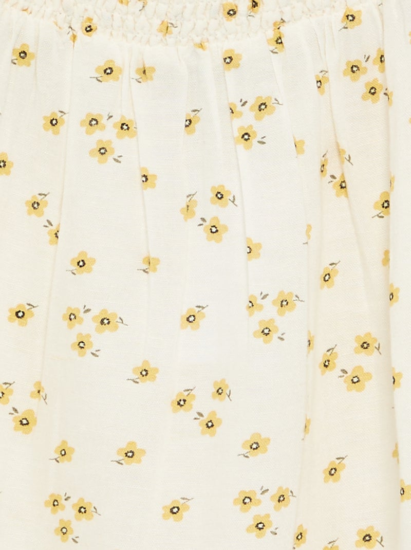 Vestido com padrão all-over e alças finas Bege - Kiabi