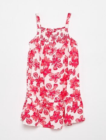 Vestido com padrão all-over e alças finas