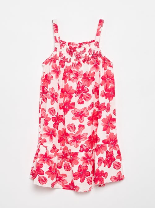 Vestido com padrão all-over e alças finas - Kiabi