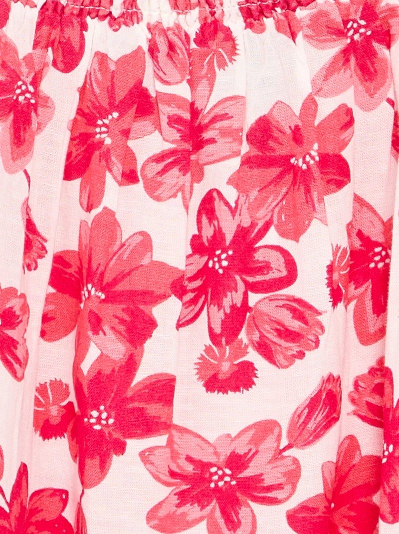 Vestido com padrão all-over e alças finas Branco - Kiabi