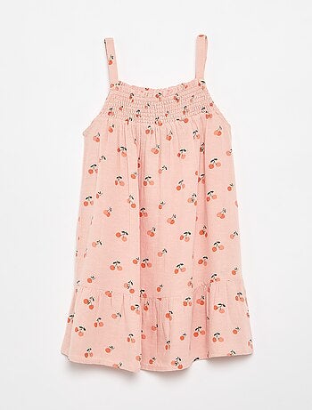 Vestido com padrão all-over e alças finas