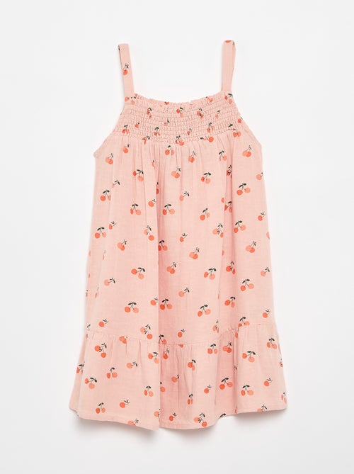Vestido com padrão all-over e alças finas - Kiabi