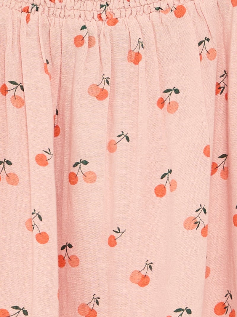 Vestido com padrão all-over e alças finas Rosa - Kiabi