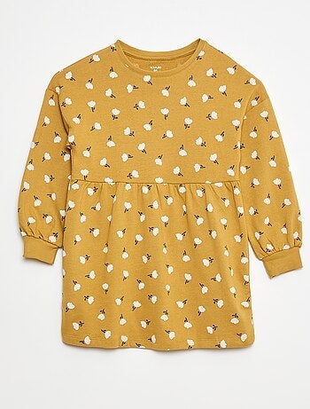 Vestido com padrão em moletom não forrado