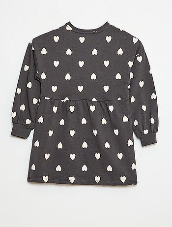 Vestido com padrão em moletom não forrado