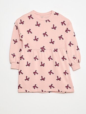 Vestido com padrão em moletom não forrado
