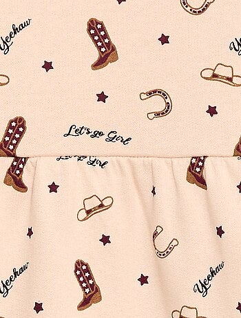 Vestido com padrão em moletom não forrado