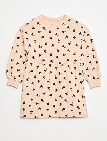 Vestido com padrão em moletom não forrado