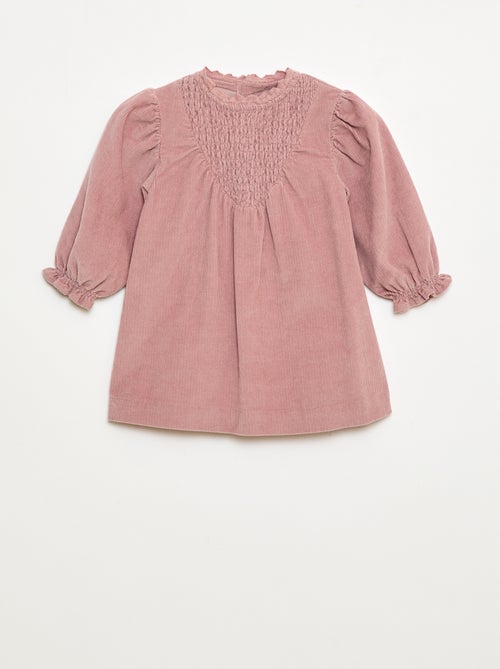 Vestido com padrão em veludo - Kiabi