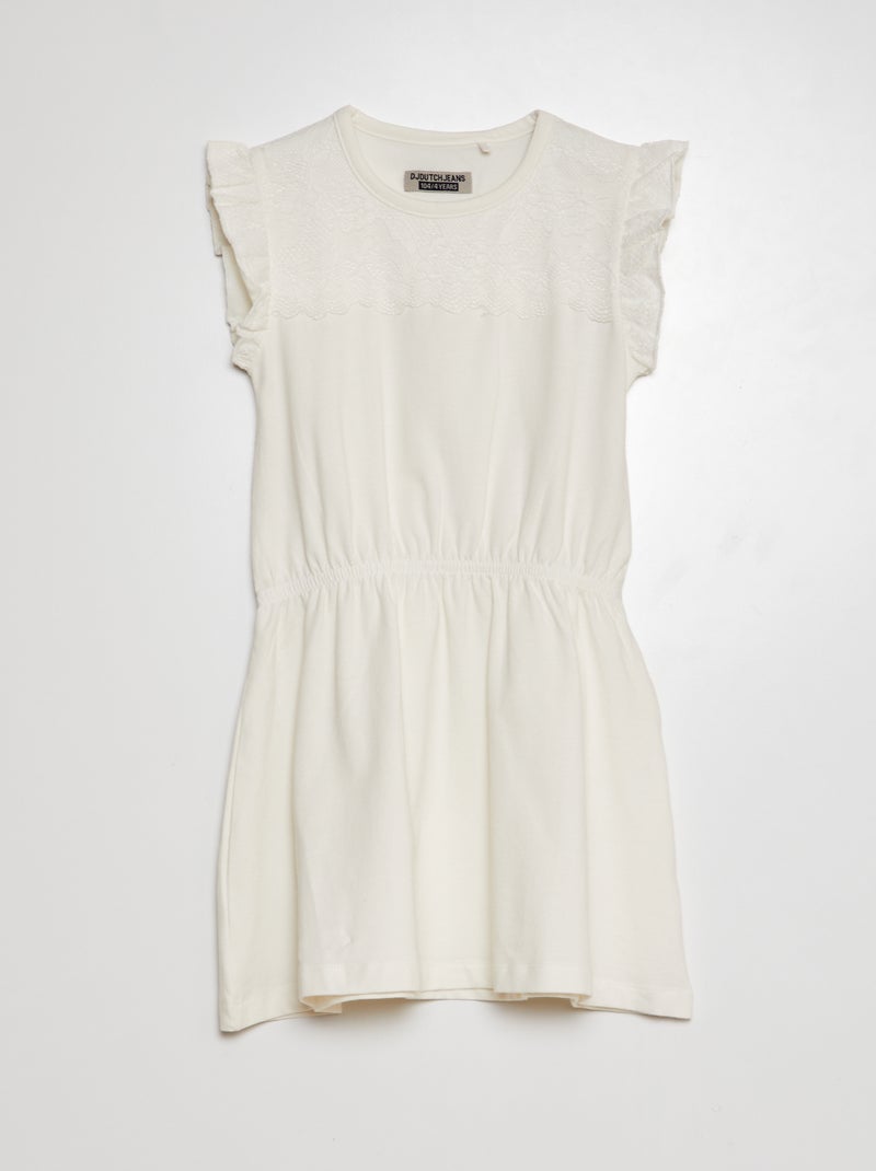 Vestido com renda Branco - Kiabi