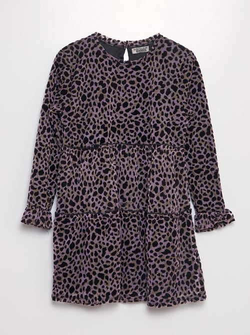 Vestido com rendilhado leopardo - Kiabi