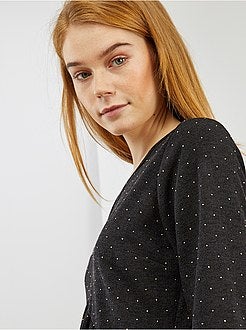 Vestido com tachas e recortes no peito - Kiabi