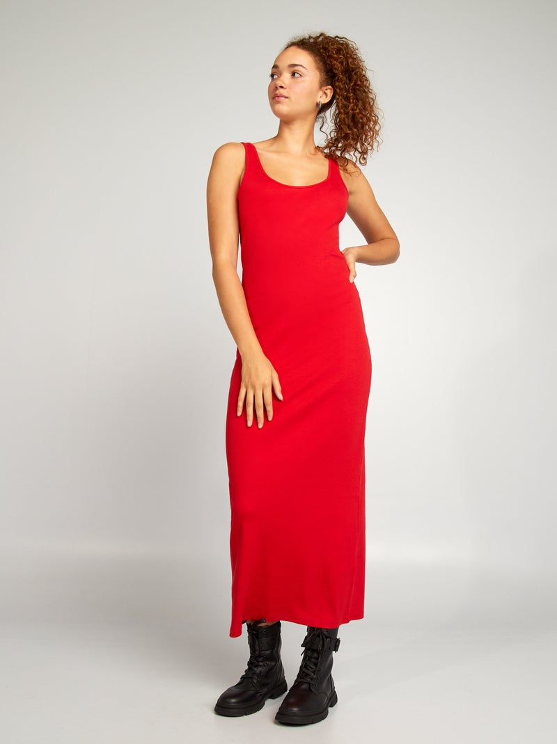 Vestido comprido  - VERMELHO - Kiabi