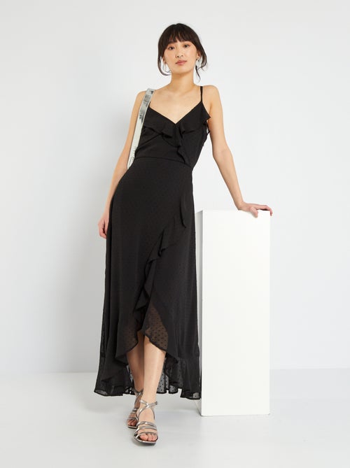 Vestido comprido a ponto cheio - Kiabi