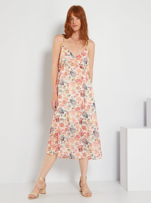 Vestido comprido a ponto cheio - Kiabi
