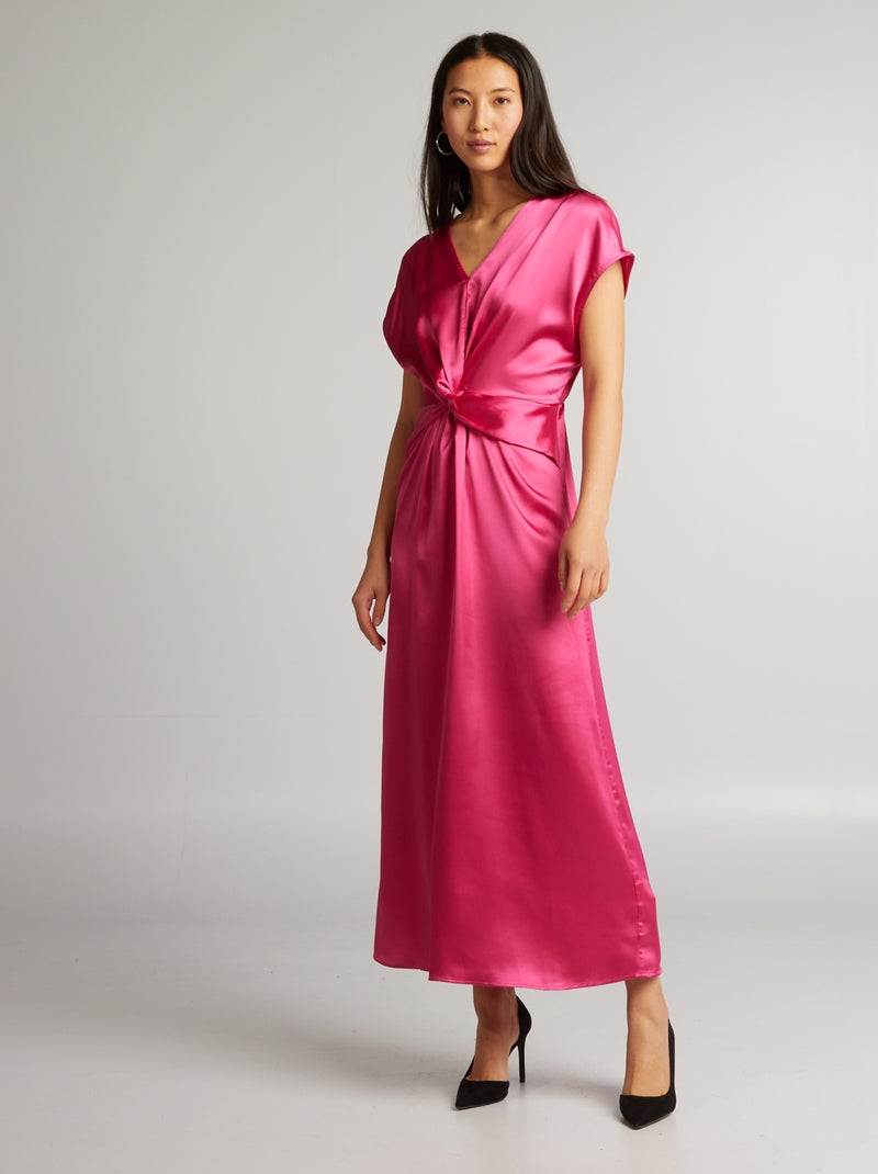 Vestido comprido acetinado ROSA - Kiabi