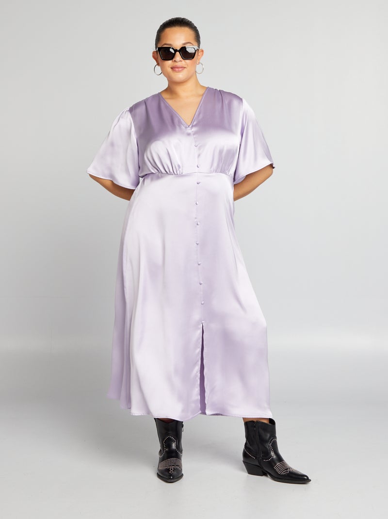 Vestido comprido acetinado ROSA - Kiabi